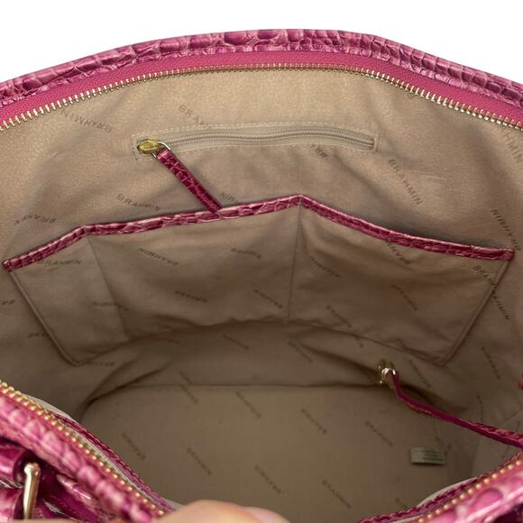 Brahmin Asher Tote Bag Shoulder Bag Magenta Ombre Melbourne Leather Pink - Picture 9 of 12